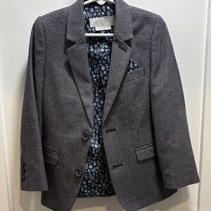 Kids Houndstooth Blazer - Black and White